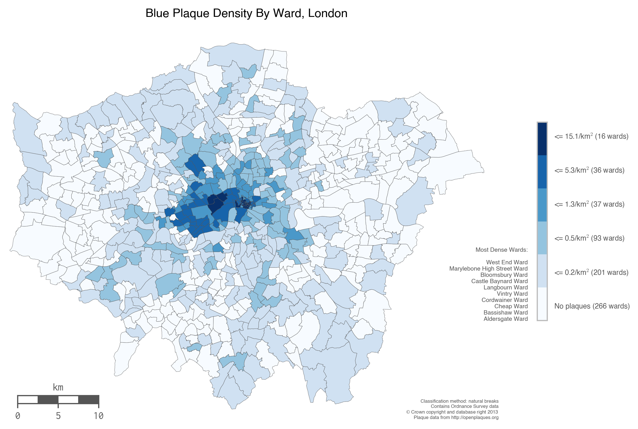 Blue Plaque Density, London