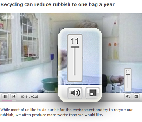 the bbc news player's volume slider goes to 11